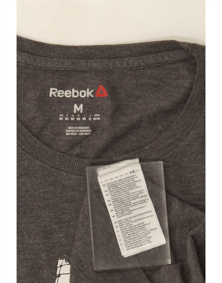Reebok Herre grafisk T-shirt Top mellemgrå polyester