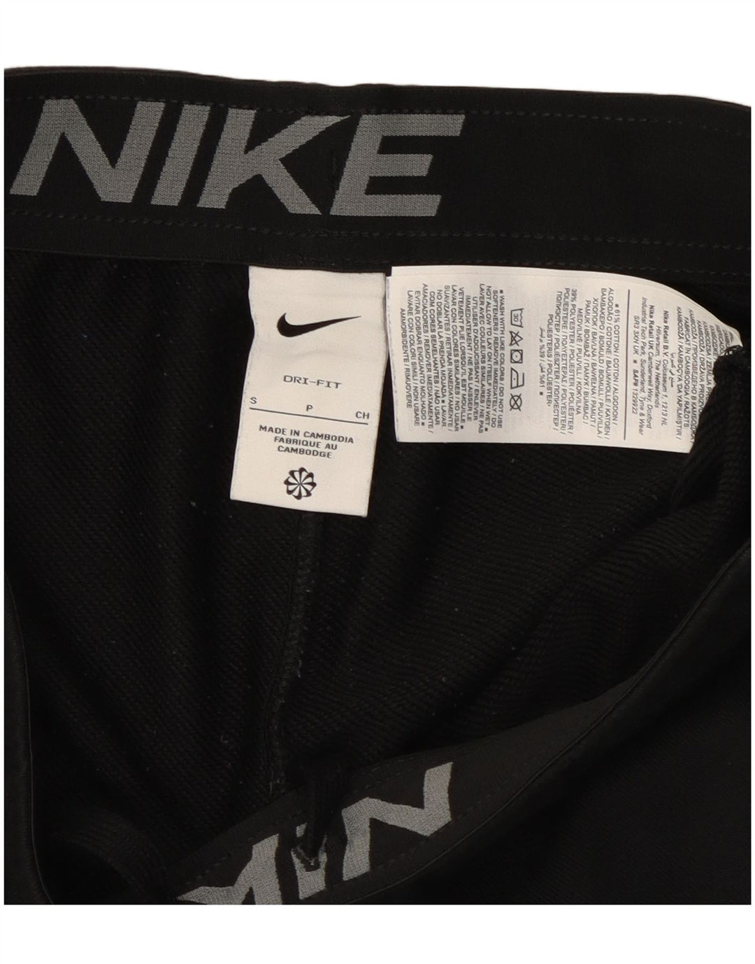 NIKE Herre Dri Fit træningsdragt Bukser Joggers Lille sort bomuld