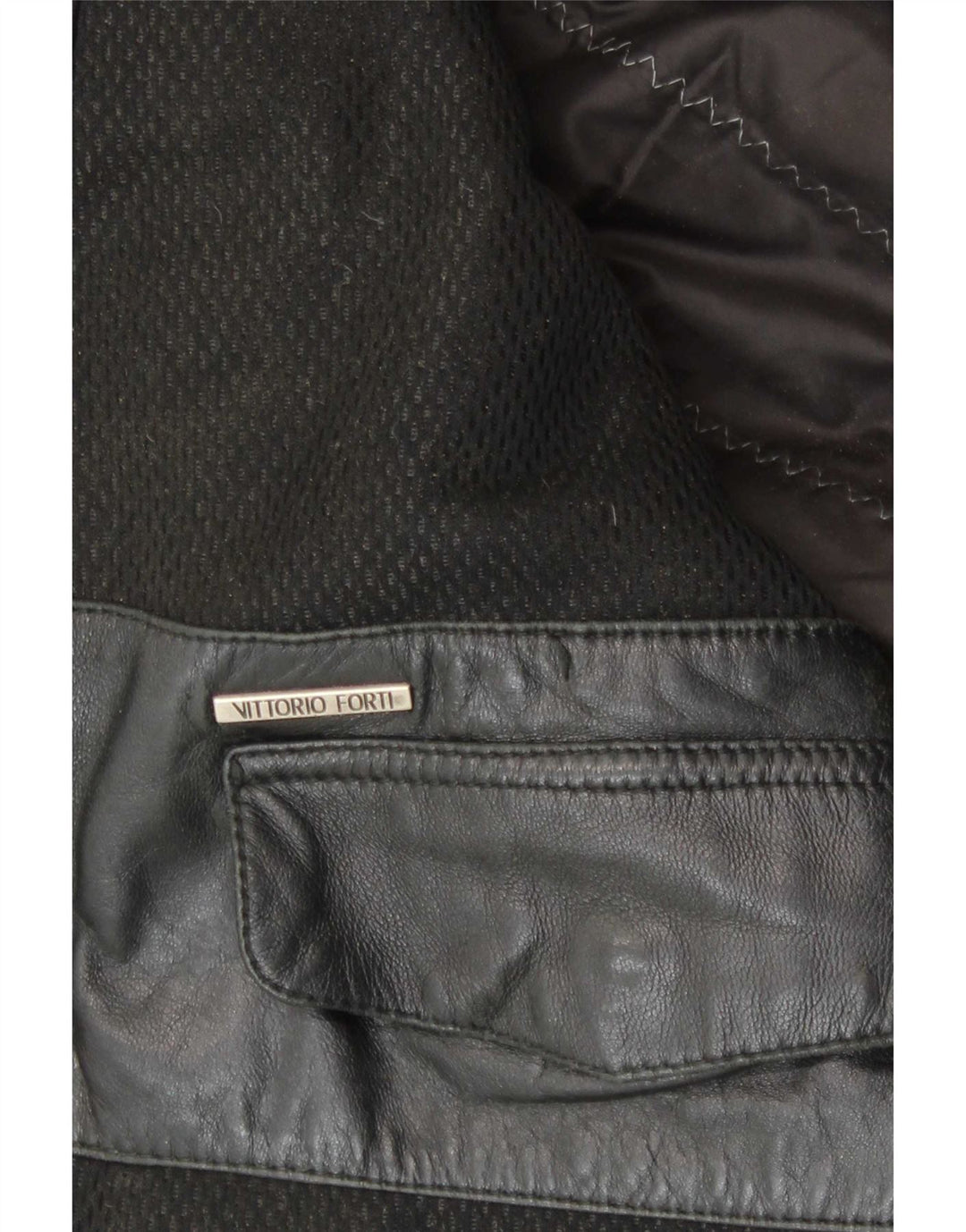 Vittorio Forti Herre Læder Bomber Jacket IT 50 Large Sort