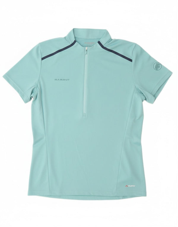 Mammut Mens Polartec Zip Neck T-Shirt Top Large Blue Polyester