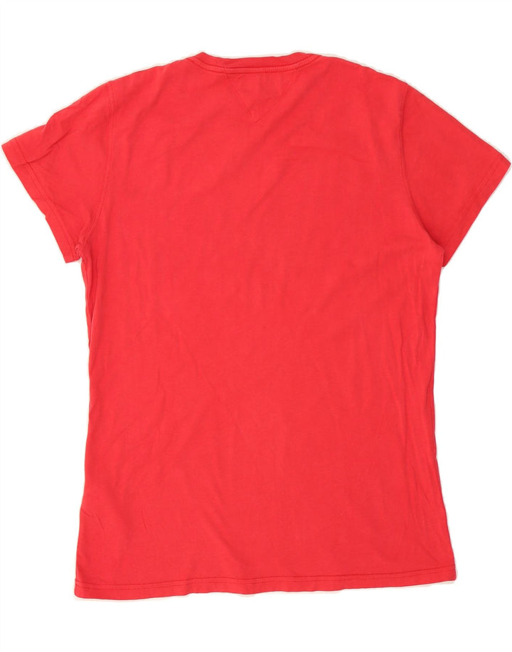TOMMY HILFIGER Mens Graphic T-Shirt Top Large Red Cotton Vintage Tommy Hilfiger and Second-Hand Tommy Hilfiger from Messina Hembry 