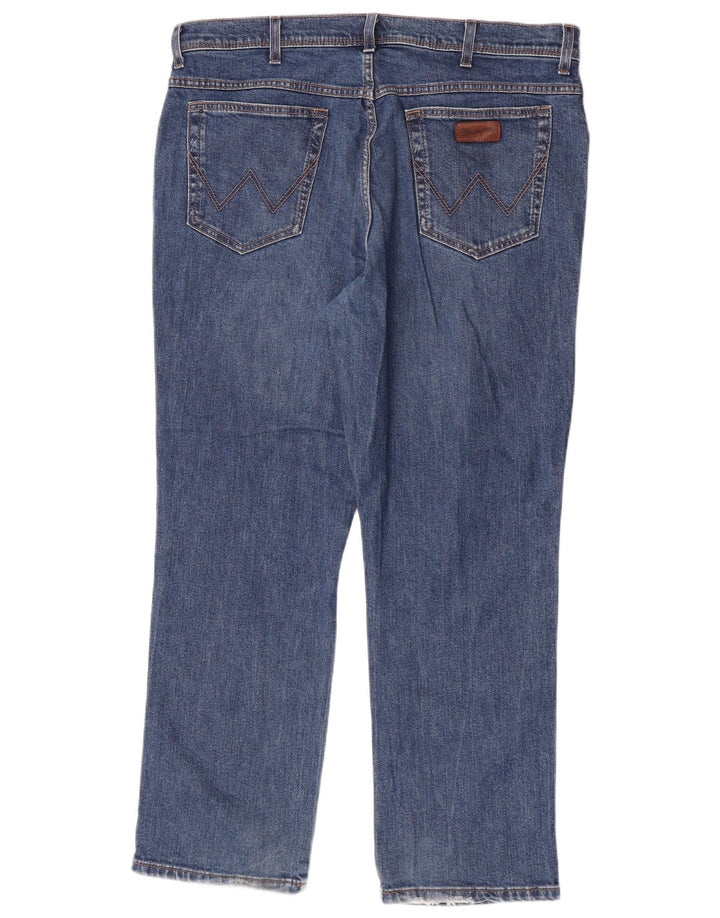 Wrangler Herre Regular Fit Straight Jeans W40 L30 Blå Bomuld