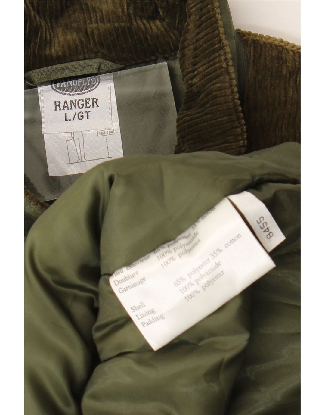 Panoply Herre Corduroy Utility Gilet UK 40 Large Green Polyester