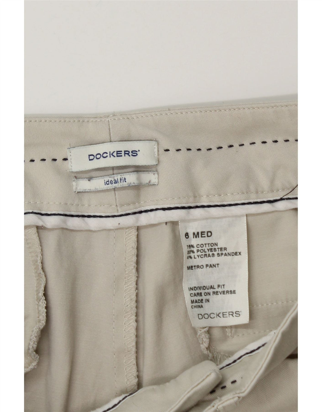DOCKERS Dame ideel pasform Casual Bukser US 6 Medium W28 L30 Beige