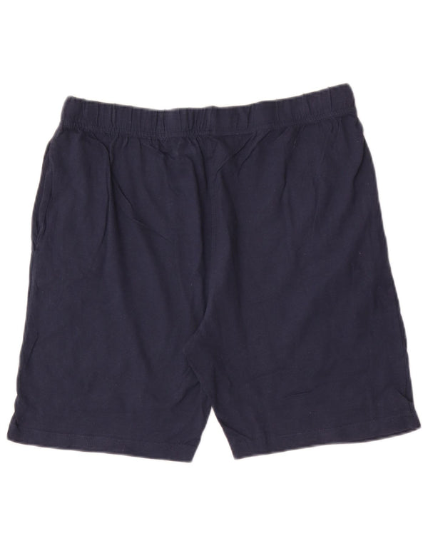 Bænk Herre grafiske sportsshorts Medium marineblå bomuld