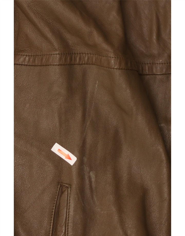 Vintage Herre Læderjakke UK 40 Stor Khaki Læder