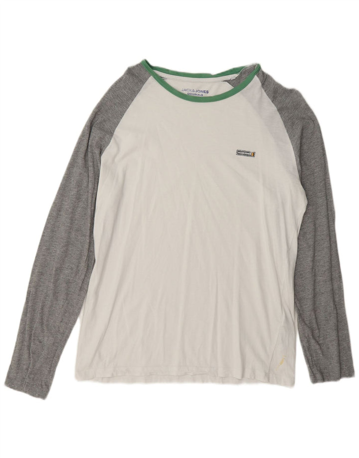 Jack & Jones Herre Regular Fit Top Langærmet Stor hvid Colourblock