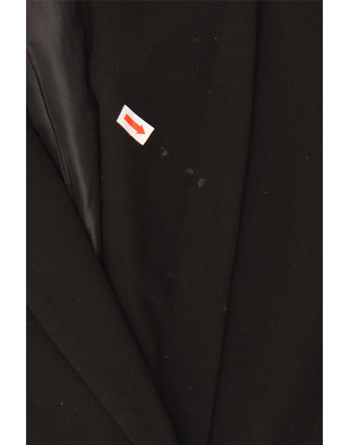 ZARA Dame Dobbeltradet Blazer Jacket UK 10 Small Black Polyester