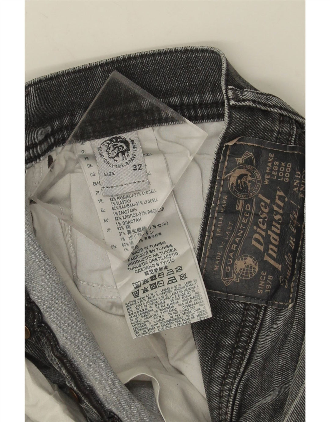 Diesel Herre Slim Jeans W32 L32 Grå Bomuld