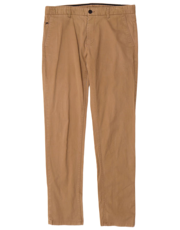Zara Herre Slim Chino Bukser EU 44 Large W34 L33 Beige Bomuld