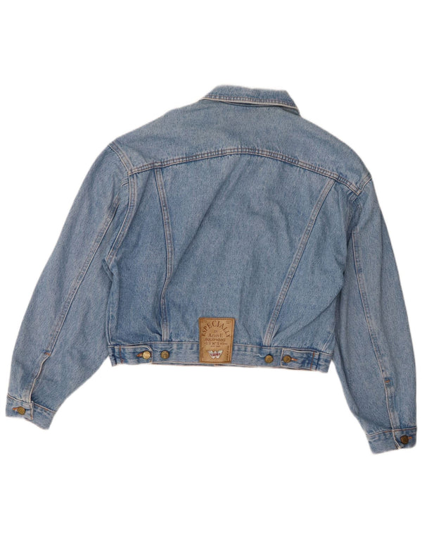 Wild Womens Denim Jacket UK 14 Medium Blue Cotton