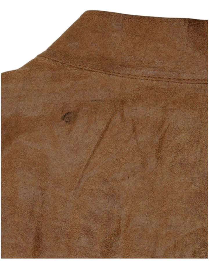 Vintage Herre Læderjakke IT 54 2XL Beige Læder
