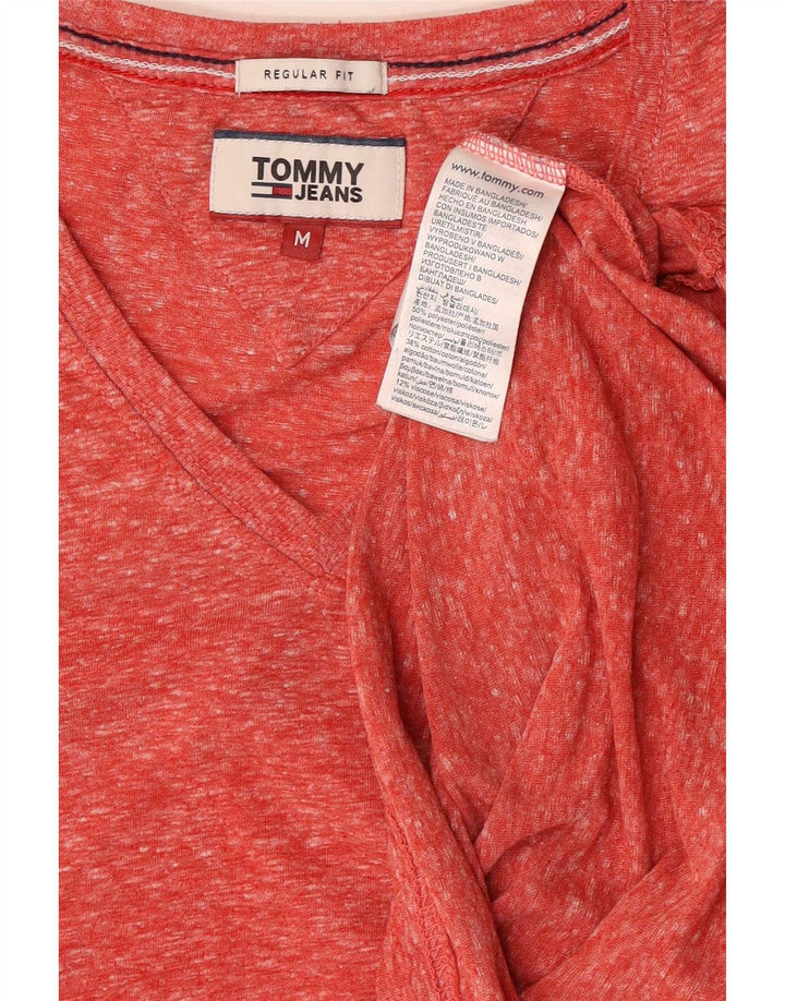 Tommy Hilfiger Herre Regular Fit T-shirt Top Medium Pink Flecked Polyester