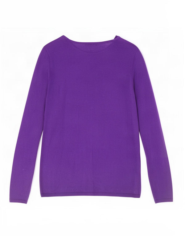 Jigsaw Dame Boat Neck Jumper Sweater UK 12 Medium Lilla Silke