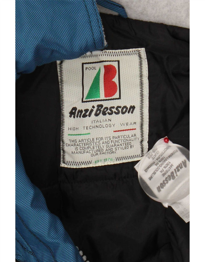 Anzi Besson Dame Hætte Anorak Jacket IT 42 Medium Blue Colourblock