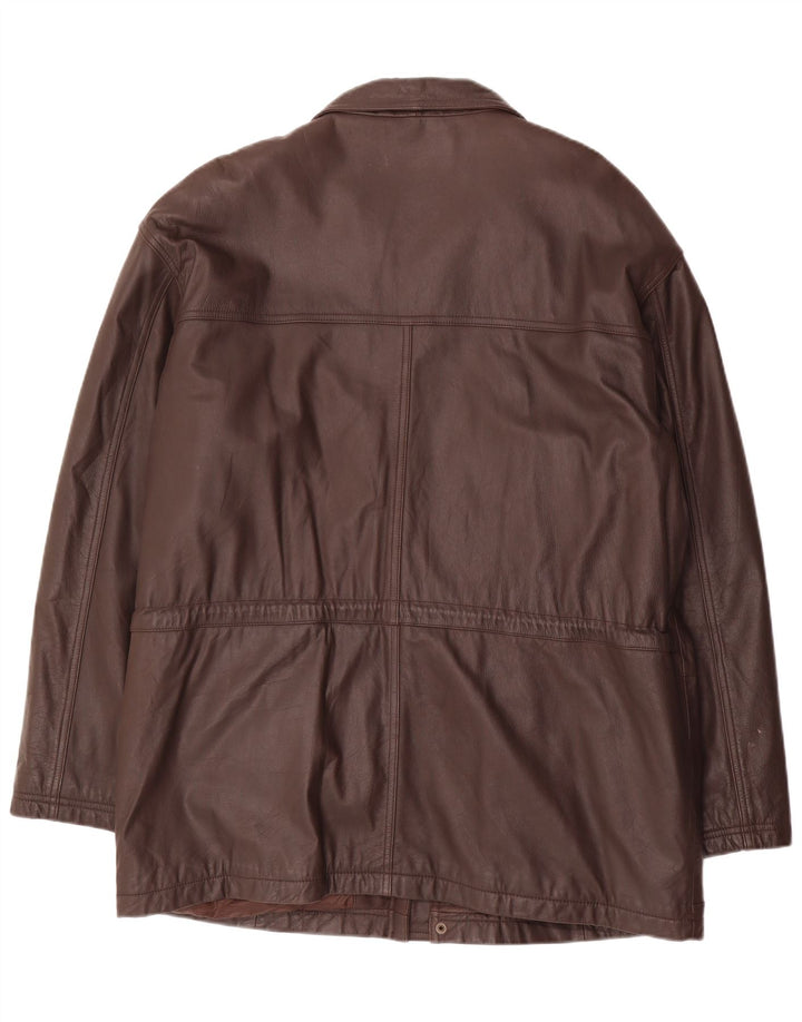 Vintage herre læderjakke IT 52 XL brunt læder