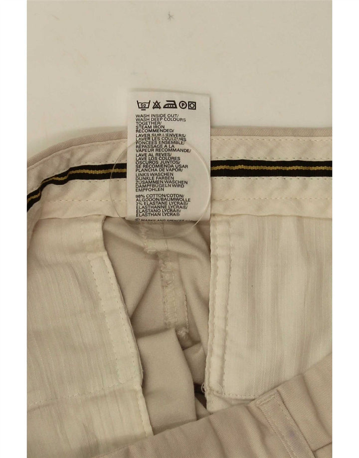 Marks & Spencer Herre Pegged Suit Bukser W34 L31 Beige Bomuld