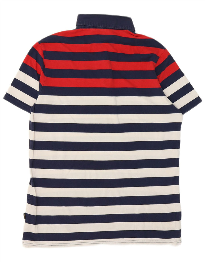 MUSTO Poloshirt til mænd Medium marineblå stribet bomuld