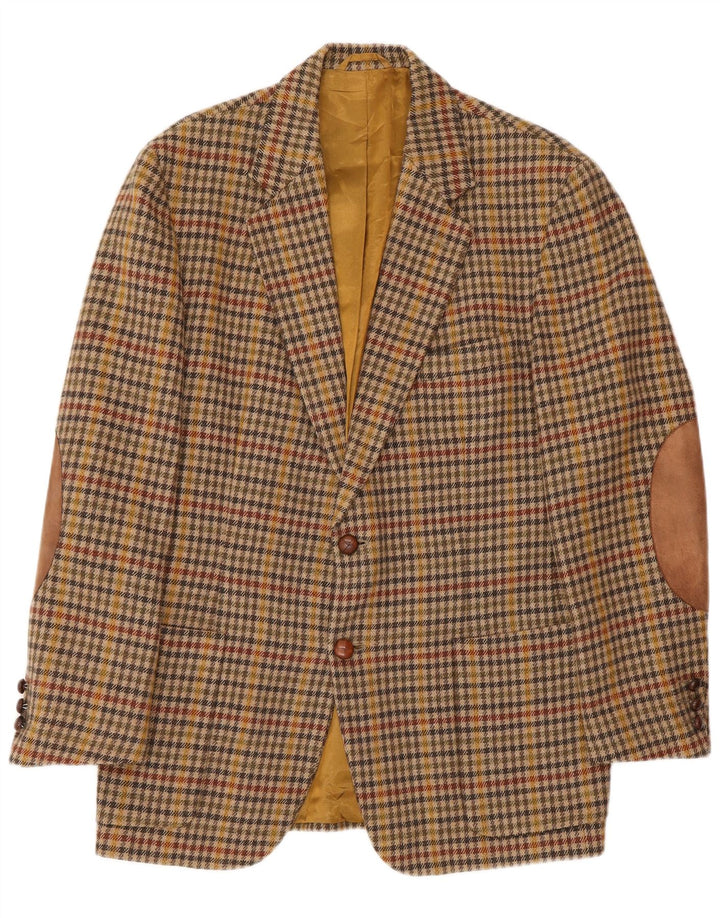 Henry Cottons Herre 2-knaps blazerjakke IT 48 Medium Brown Houndstooth