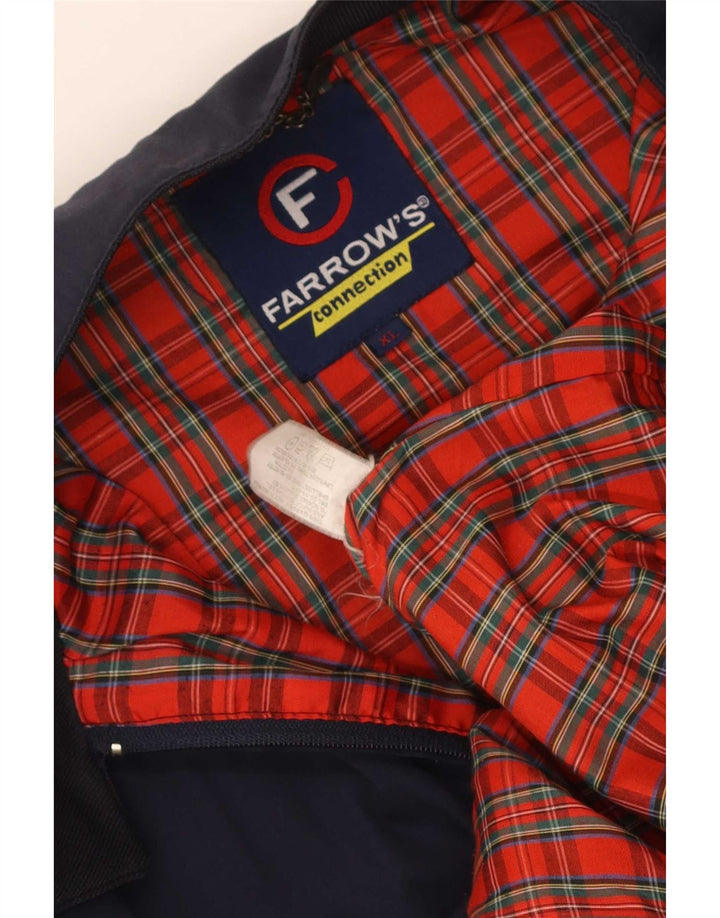Vintage bomberjakke til mænd UK 42 XL marineblå polyester