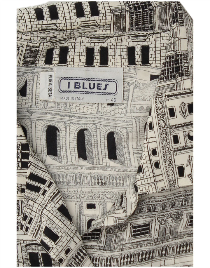 I BLUES Grafisk skjorte til kvinder Bluse IT 46 Stor sort silke