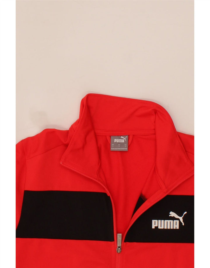 PUMA Mens Graphic Tracksuit Top Jacket Small Red Colourblock Vintage Puma and Second-Hand Puma from Messina Hembry 