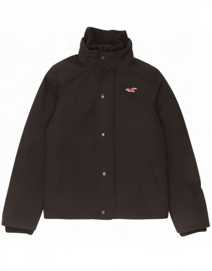 Hollister Herre Windbreaker Jacket UK 36 Small Black Polyester