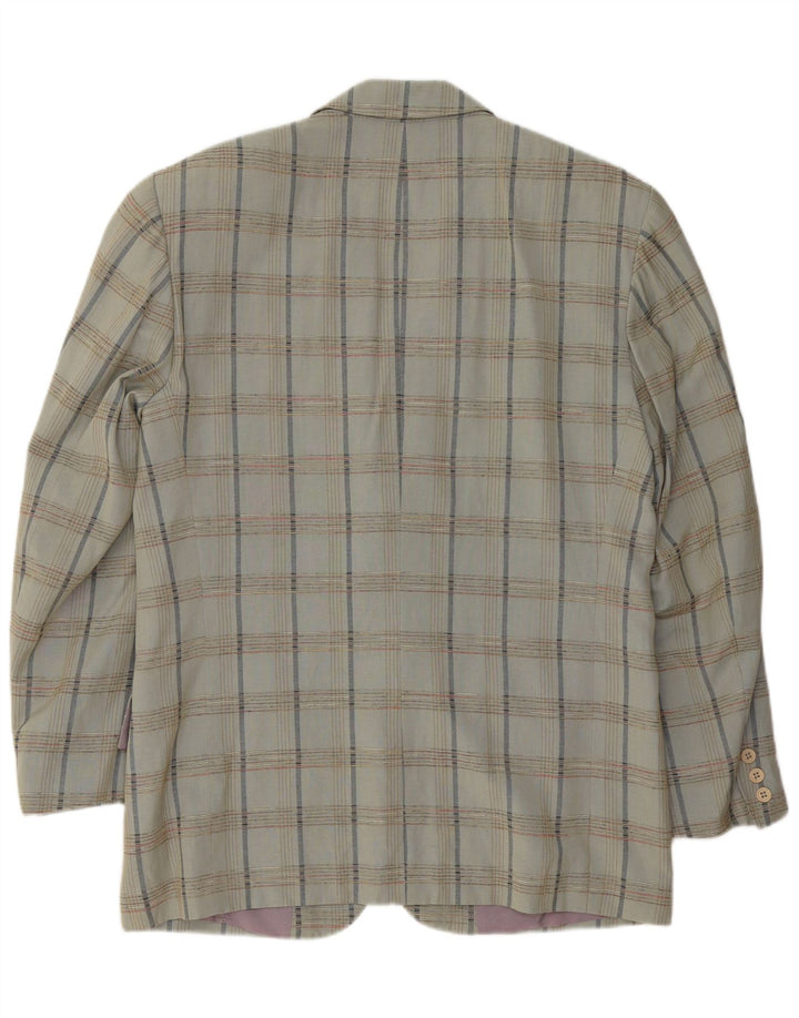 VINTAGE Herre 2-knaps blazerjakke IT 52 XL Grå ternet viskose