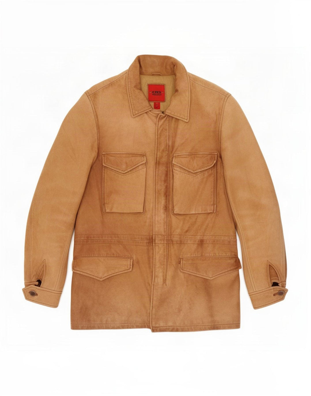 Bomb Boogie Herre Læder Utility Jacket UK 38 Medium Beige