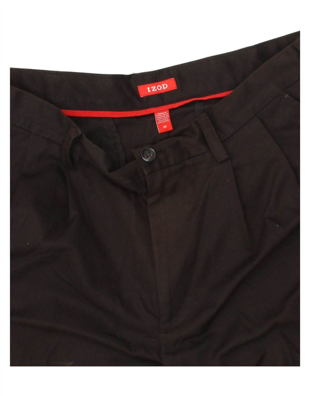 IZOD Mens Chino Shorts W33 Medium Black Polyester Vintage Izod and Second-Hand Izod from Messina Hembry 