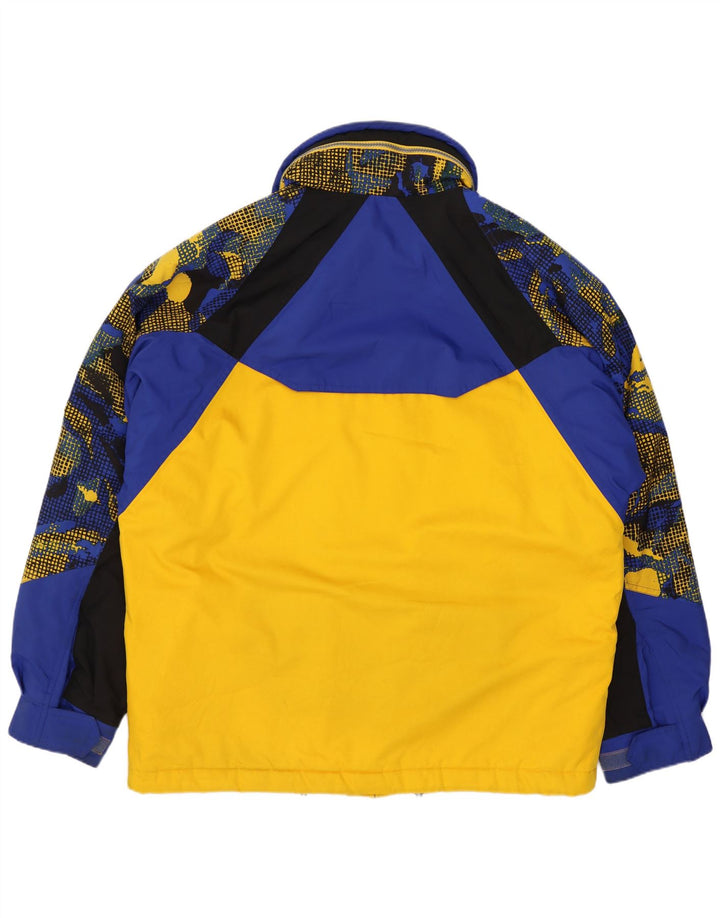 Fila Skijakke med hætte til mænd IT 46 Small Yellow Colourblock Polyester Sports