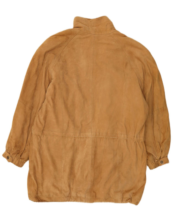 Vintage oversized ruskindsfrakke til kvinder EU 38 medium brunt læder