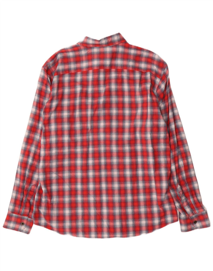 Wrangler vestlig flannelskjorte til mænd XL rød ternet bomuld