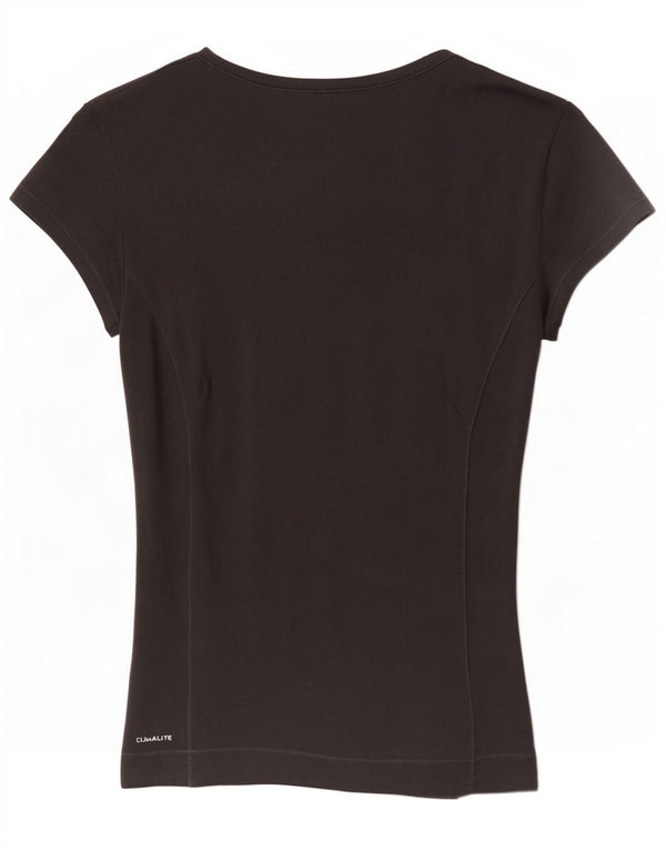 Adidas Womens Climalite T-Shirt Top UK 8 Small Black Polyester