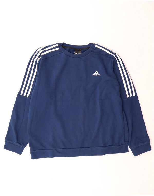 ADIDAS Sweatshirt til mænd Stor marineblå bomuld