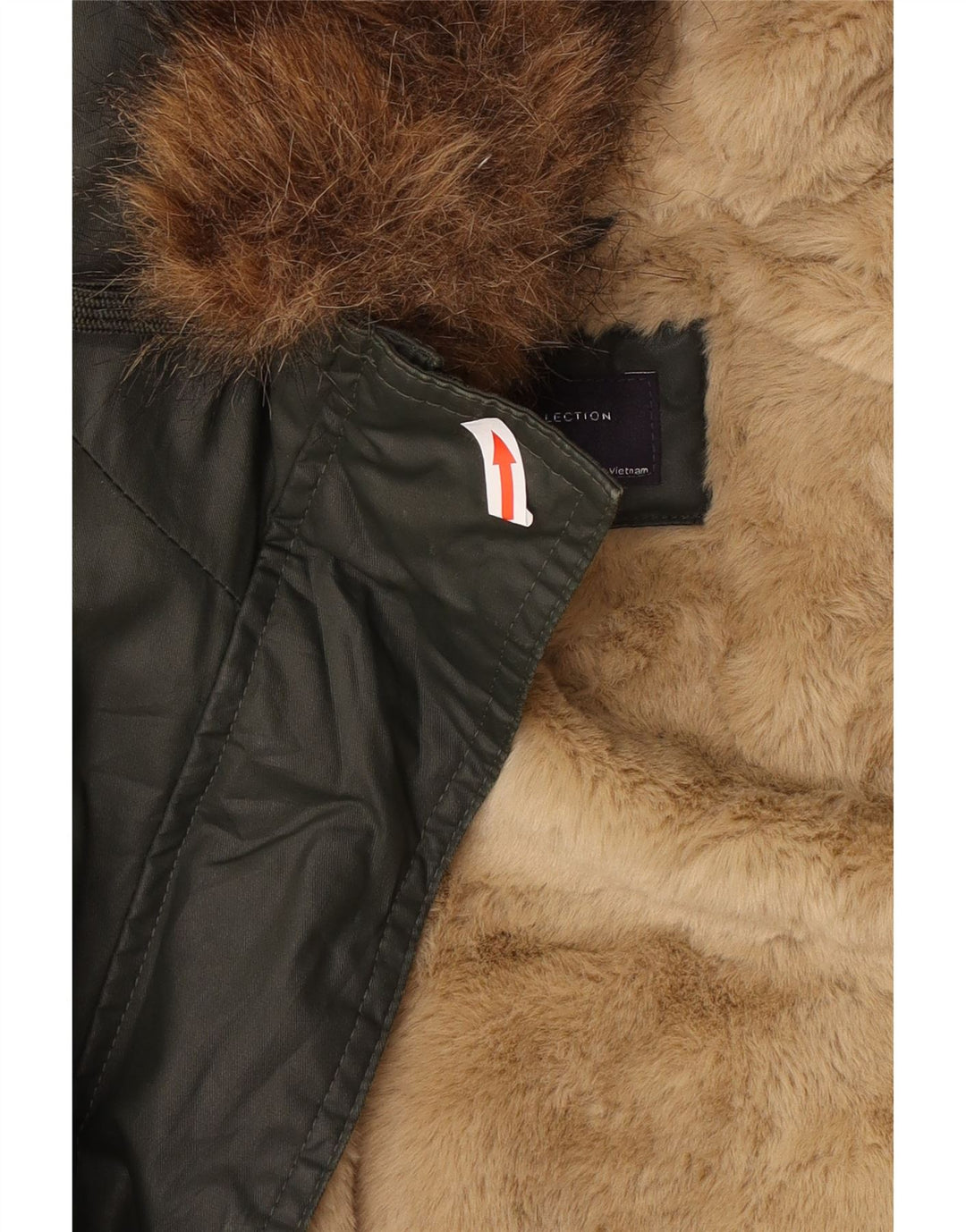 Marks & Spencer Dame Oversized Hættejakke UK 8 Small Khaki