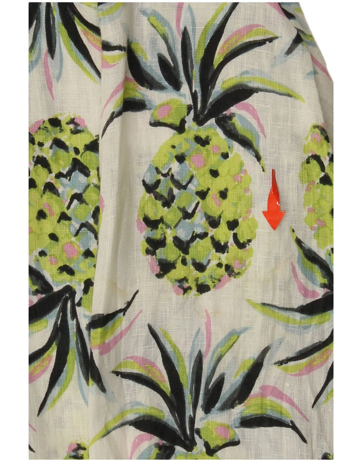 BODEN Dame Oversized Longline abstrakt mønster skjorte UK 8 Small Green