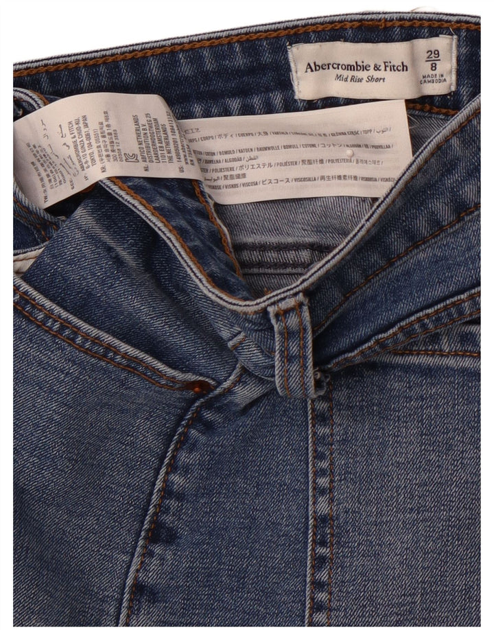 ABERCROMBIE & FITCH denimshorts til kvinder i mellemhøj højde US 8 Medium W29 Blå