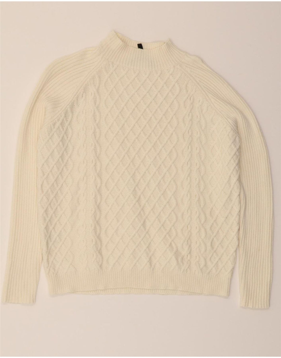 BCBGMAXAZRIA Womens Turtle Neck Jumper Sweater UK 14 Medium White Vintage BCBGMAXAZRIA and Second-Hand BCBGMAXAZRIA from Messina Hembry 