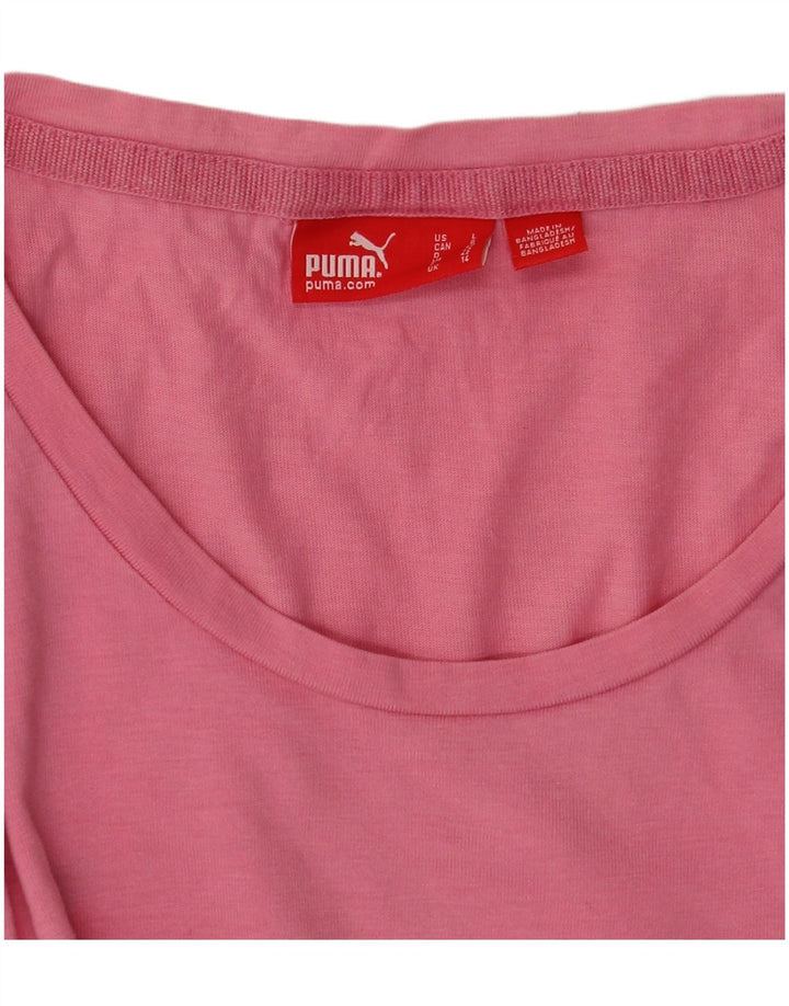 Puma Grafisk T-Shirt Top UK 14 Medium Pink
