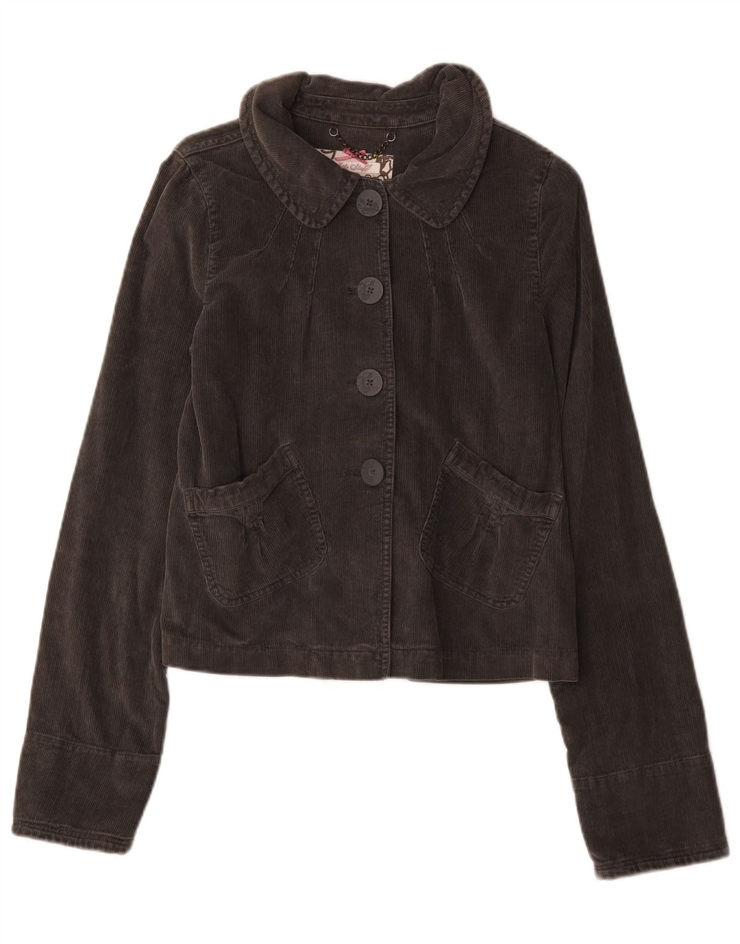 White Stuff Womens Corduroy Jacket UK 8 Small Grey Bomuld