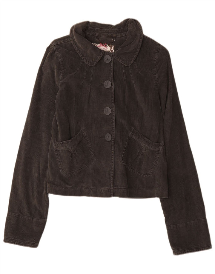 White Stuff Womens Corduroy Jacket UK 8 Small Grey Bomuld