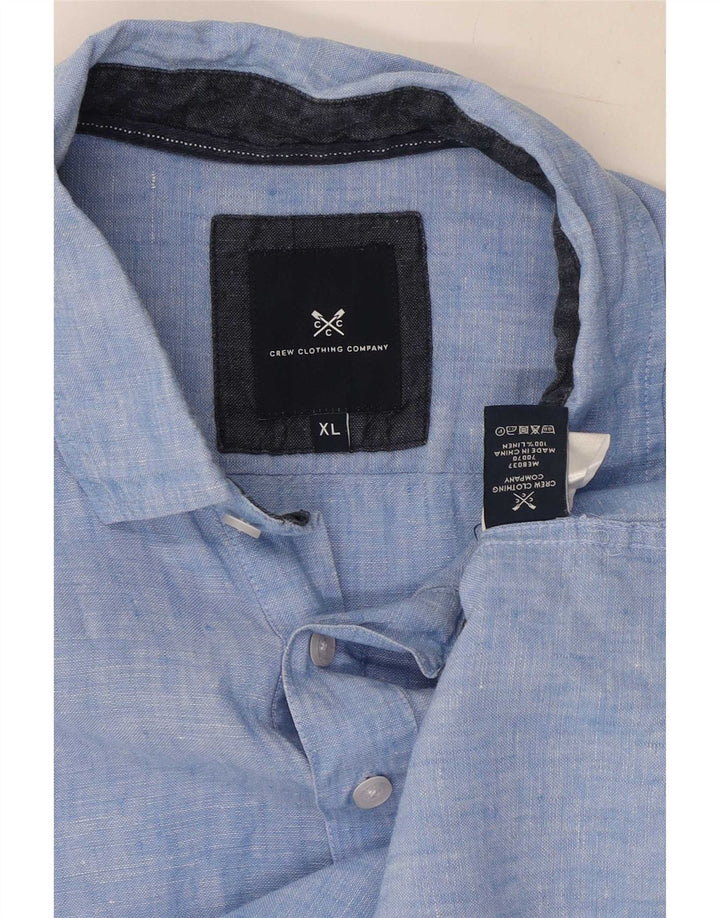 Crew Clothing Herre Kortærmet Pullover XL Blå Linen