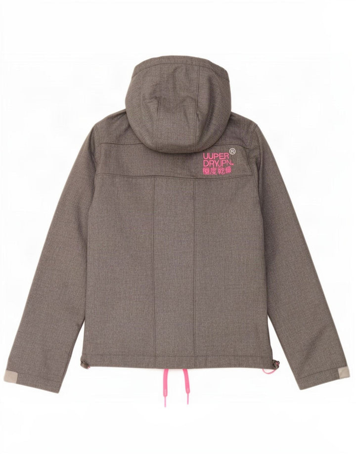 Superdry Windtrekker Graphic Windbreaker Jacket til kvinder UK 10 Small Grey