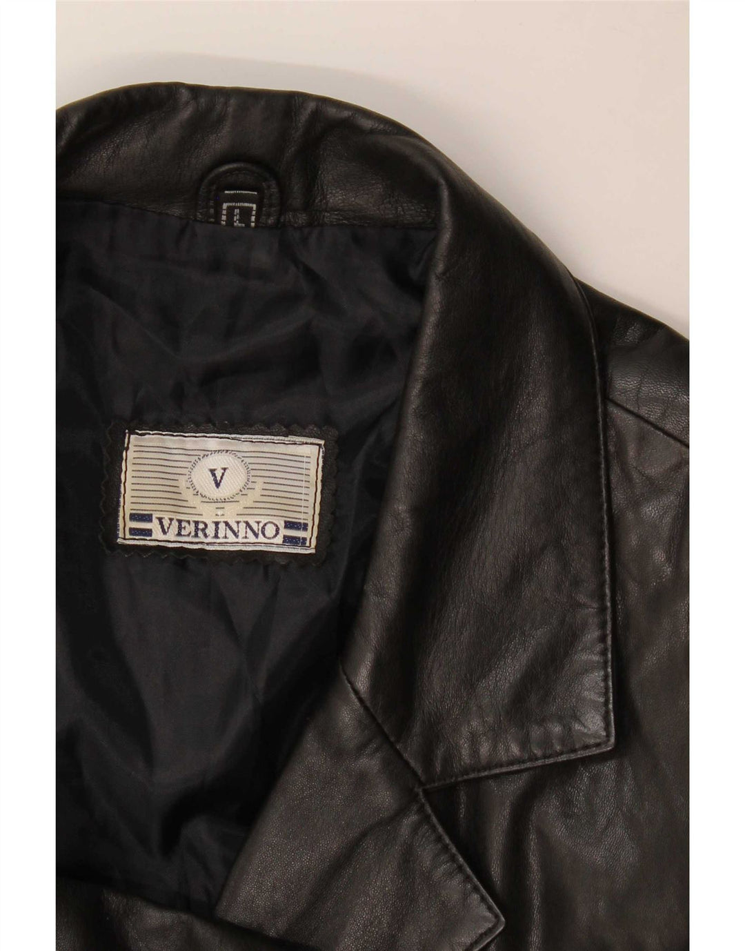 Vintage dame 5-knaps læder blazerjakke UK 14 Large Black