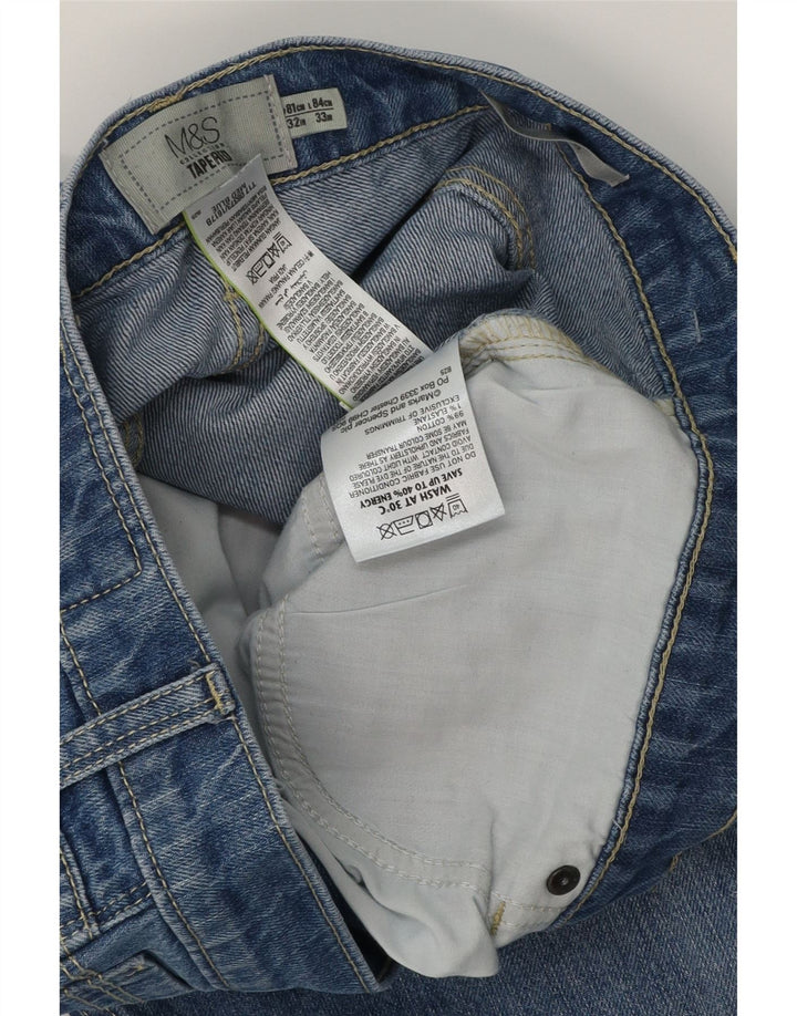 MARKS & SPENCER Herre tilspidsede jeans W32 L31 Blå bomuld