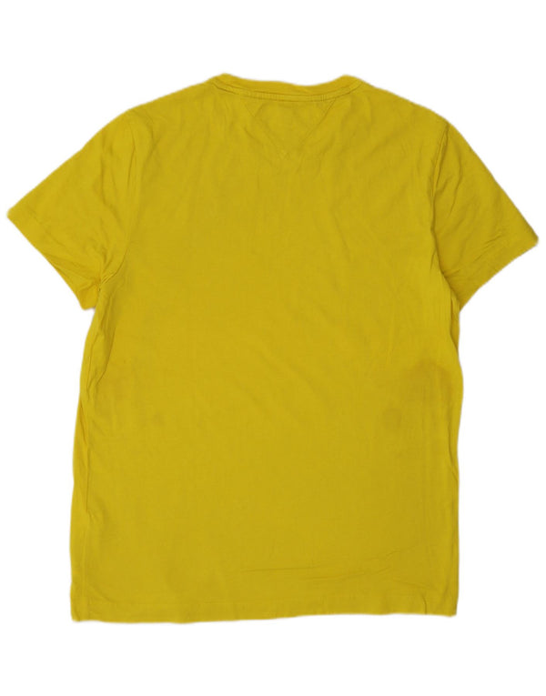 Tommy Hilfiger Herre Slim Fit Grafisk T-Shirt Top Medium Gul Bomuld