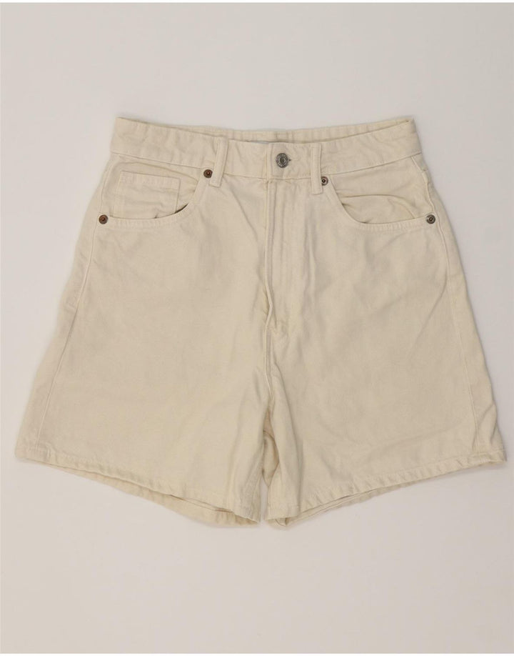 Zara denimshorts til kvinder EU 38 Small W28 Off White Bomuld