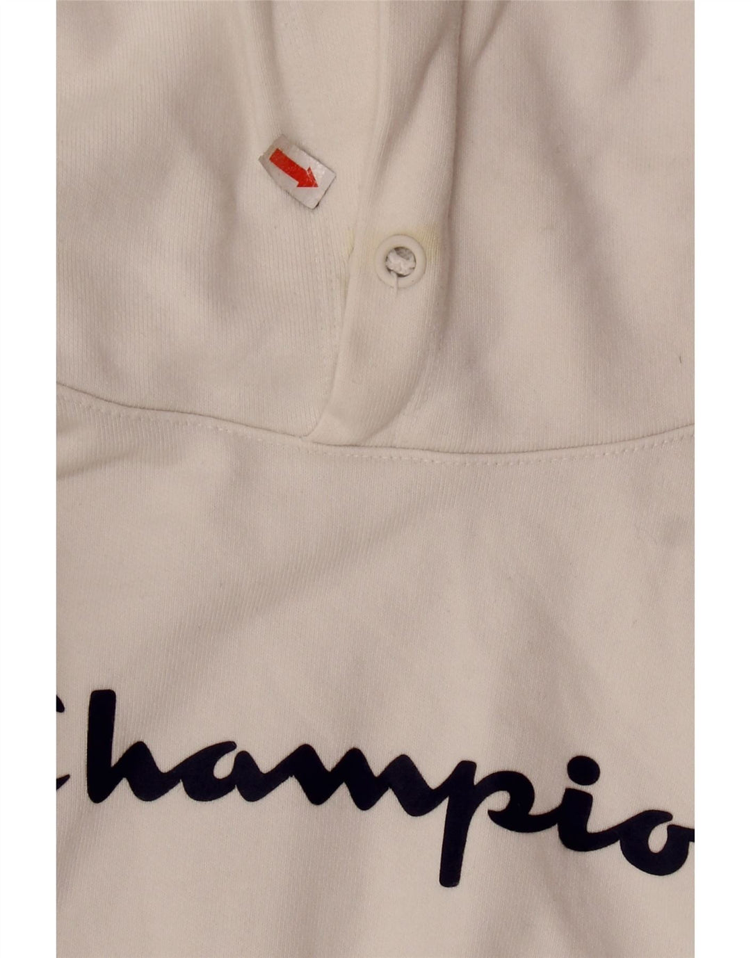 CHAMPION Dame Crop Grafisk Kortærmet Hoodie Jumper UK 10 Small White