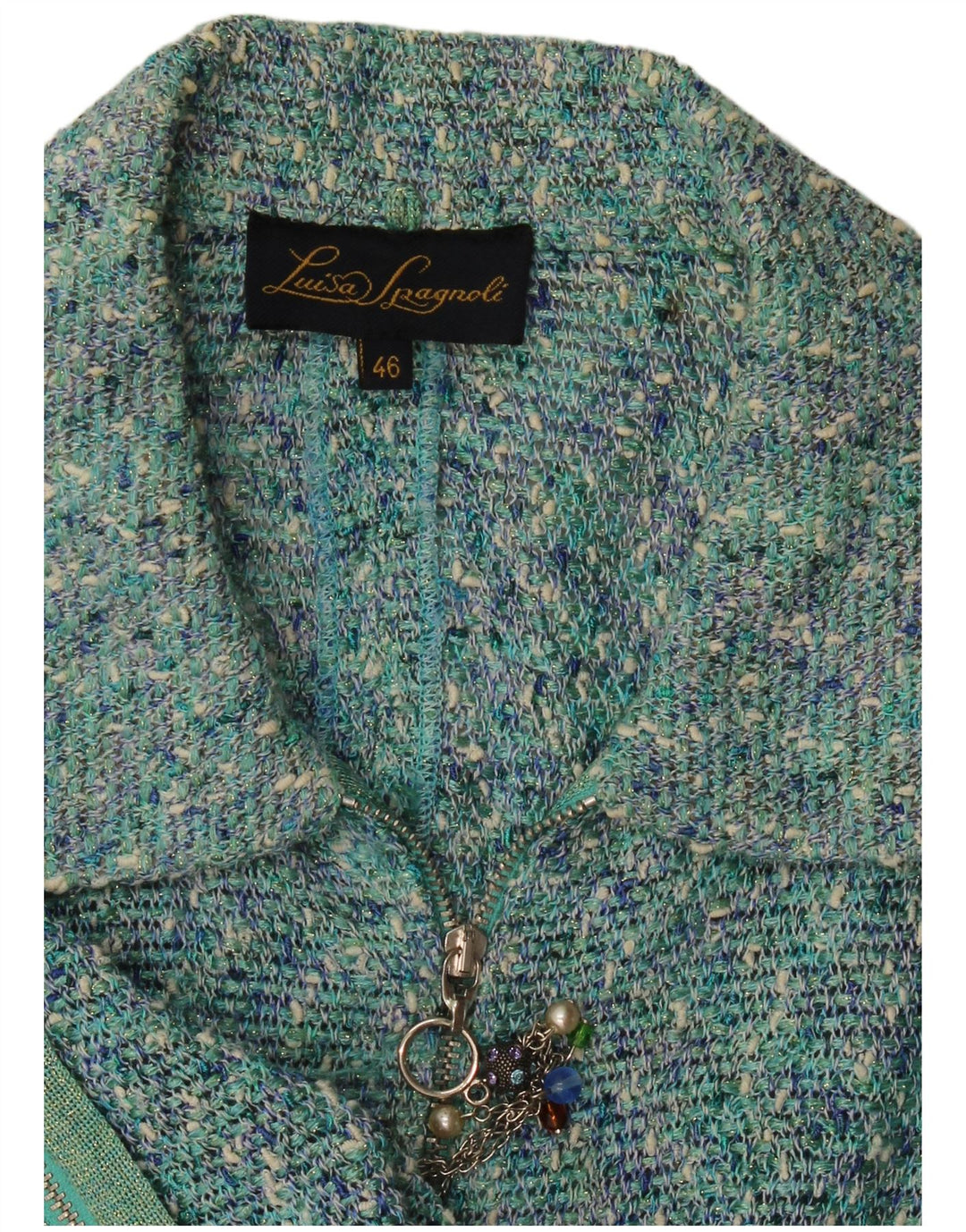 Luisa Spagnoli Dame Blazer Jakke IT 46 Stor Blå Flecked